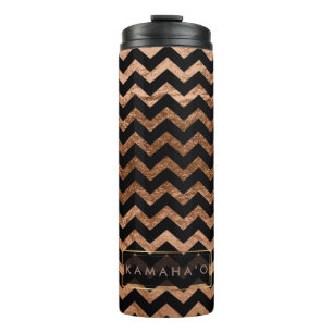 PixDezines Chevron/Faux Metallic Copper Thermosbeker