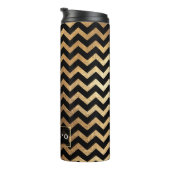 PixDezines Chevron/Faux Metallic Gold Thermosbeker (Geroteerd rechts)