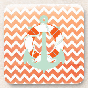 PixDezines chevron/nautical/waterverf Onderzetter