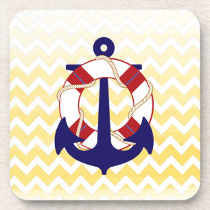 PixDezines chevron/nautisch/waterverf Drankjes Onderzetter