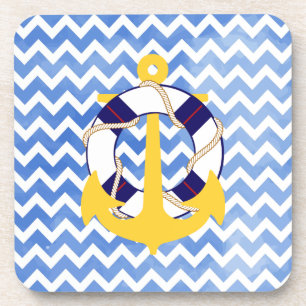 PixDezines chevron/nautische/watercolor Bier Onderzetter