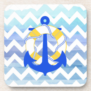 PixDezines chevron/nautische/watercolor Drankjes Onderzetter