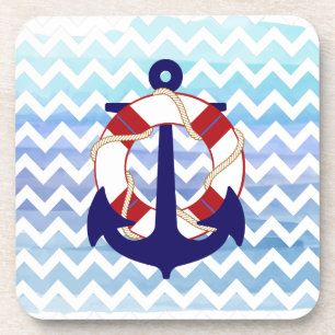 PixDezines chevron/nautische/watercolor Drankjes Onderzetter