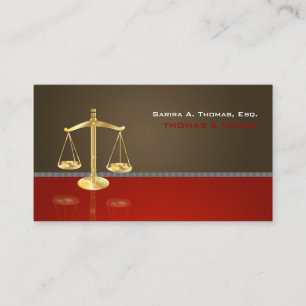 PixDezines CHIC ATTORNEY/BROWN+RED Visitekaartje
