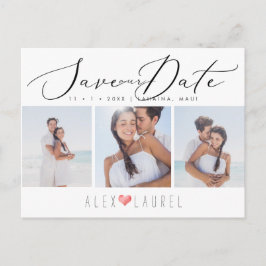 PixDezines Chic Elegante kalligrafie Sla datum op Briefkaart