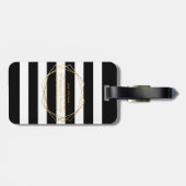 PixDezines CHIC ZWART+WITTE STREPEN /DIY KLEUREN Bagagelabel (Achterkant horizontaal)