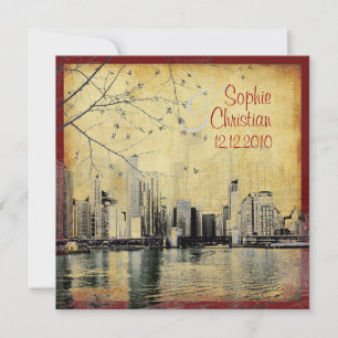 PixDezines Chicago Lakeshore Skyline/uitnodigingen Kaart