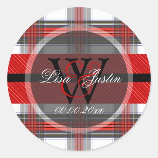 PIxDezines clan stewart tartan Ronde Sticker (Voorkant)