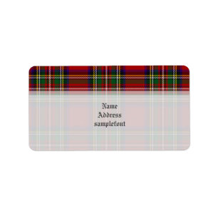 PixDezines clan stewart tartan/rood + groen Etiket