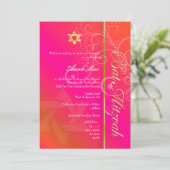 PixDezines classic+swirls bat mitzvah Kaart (Staand voorkant)