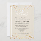 PixDezines Classy Faux Gold Confetti Afstuderen Kaart (Achterkant)