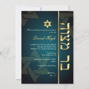 PixDezines Classy Photo Bar Mitzvah/blauwgroen gro Kaart