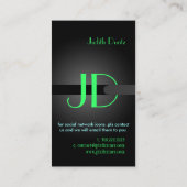 PixDezines Cool Neon Lights Monogram/diy kleur Visitekaartje (Achterkant)