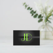 PixDezines Cool Neon Lights Monogram Visitekaartje (Staand voorkant)