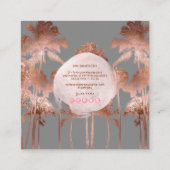 PixDezines Copper Palms+Glam Monogram Vierkante Visitekaartje (Achterkant)