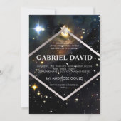 PixDezines Cosmic/Galaxy Bar Mitzvah Kaart (Achterkant)