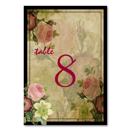 PixDezines Cottage Rozen/Tafelnr. Kaart (Achterkant)