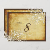 PixDezines  Cream wervelt tafelkaarten Briefkaart (Voorkant / Achterkant)