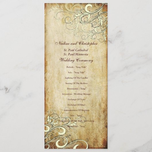 PixDezines crème zwaait trouwprogramma's Programma (Achterkant)