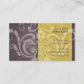 PixDezines Crest Damask Visitekaartje (Achterkant)