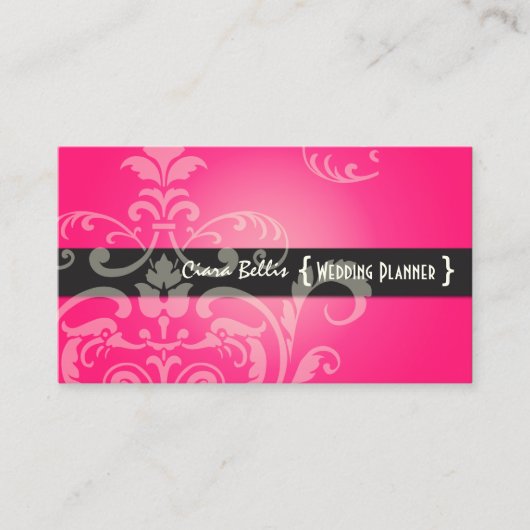 PixDezines Crest Damask Visitekaartje (Voorkant)