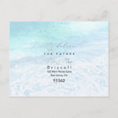 PixDezines Crystal Blue Coastal Calligraphy RSVP Uitnodiging Briefkaart (Achterkant)