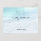PixDezines Crystal Blue Coastal Calligraphy RSVP Uitnodiging Briefkaart (Voorkant)
