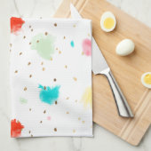 PixDezines Cupcake Sprinkles/Faux Gold Theedoek (Quarter Fold)