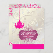 PixDezines Cupcake Swirls + Chandelier rose RSVP (Devant / Derrière)