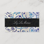 PixDezines cupcakes wervelingen + blauwe saffier Visitekaartje (Achterkant)