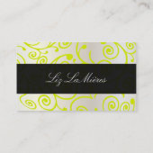 PixDezines cupcakes wervelingen + groene peridot Visitekaartje (Achterkant)