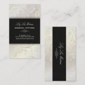 PixDezines cupcakes wervelingen + parelwit Visitekaartje (Voorkant / Achterkant)