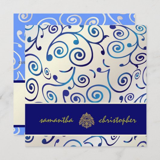 PixDezines Cupcakes zwenken in blauw en parels Kaart (Voorkant / Achterkant)