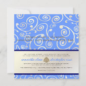 PixDezines Cupcakes zwenken in blauw en parels Kaart (Achterkant)