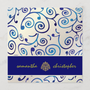 PixDezines Cupcakes zwenken in blauw en parels Kaart