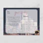 PixDezines/Dallas Save the Date/Faux Roos Gold Aankondigingskaart (Achterkant)