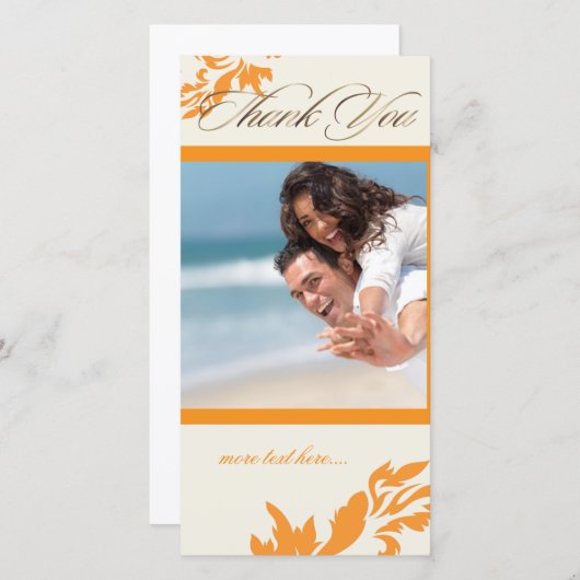 PixDezines Damask 12/Dank u Bedankkaart (Voorkant / Achterkant)