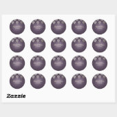 PixDezines Damask 6 stickers Plum + faux argent (Feuille)