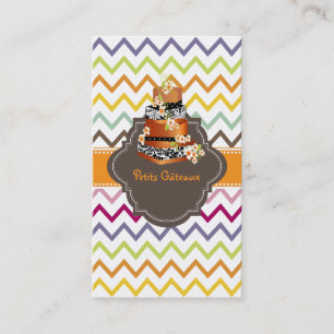 PixDezines damast bruidstaart+chevron Visitekaartje