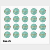 PixDezines  Damast Kant / Aqua Ronde Sticker (Vel)