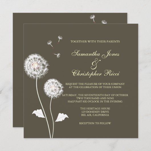 PixDezines Dandelions, diy achtergrondkleuren Kaart (Voorkant / Achterkant)