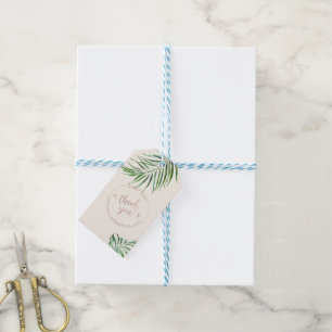 PixDezines Dank je, Palm Fronds Cadeaulabel