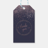 PixDezines Dank u, Faux Roos Gold Confetti Cadeaulabel (Voorkant)