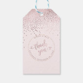 PixDezines Dank u, Faux Roos Gold Confetti Cadeaulabel (Achterkant)