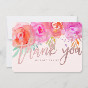 PixDezines Dank u/Floral/Waterverf/Rozen Bedankkaart