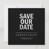 PixDezines datum/faux zilver/DIY achtergrond opsla Save The Date (Voorkant)