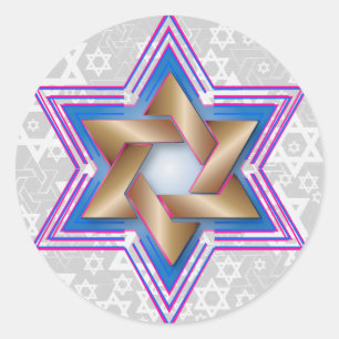 PixDezines davidster/roze/DIY-achtergrond Ronde Sticker