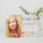 PixDezines Dazzled Rainbow Afstuderen/Confetti Kaart (Staand voorkant)