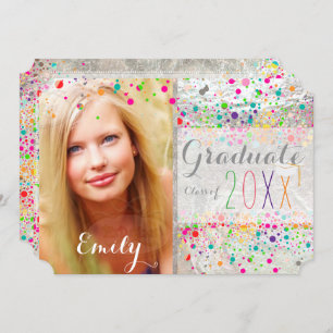 PixDezines Dazzled Rainbow-Afstuderen/Confetti Kaart