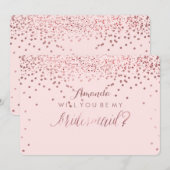 PixDezines Dazzled Roos Gold wil je.. Bridesmaid Kaart (Voorkant / Achterkant)